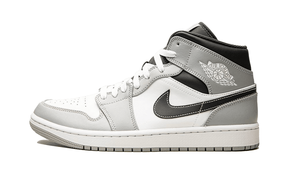 Air Jordan 1 Mid Light Smoke grey Anthracite - LazyLace