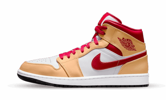 Air Jordan 1 Mid Beige Red