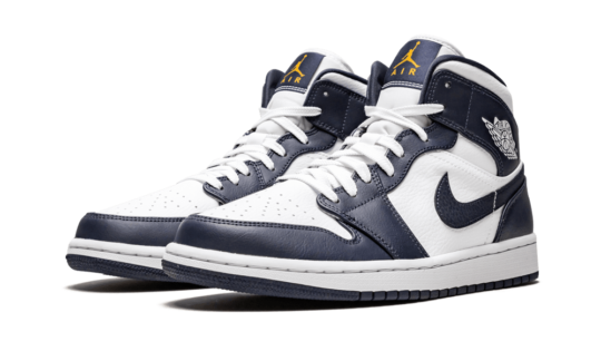 Air Jordan 1 Mid White Metallic Gold Obsidian – 2. kép