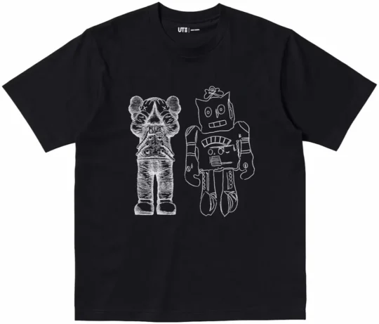KAWS X UNIQLO WARHOL UT GRAPHIC T-SHIRT BLACK ROBOT